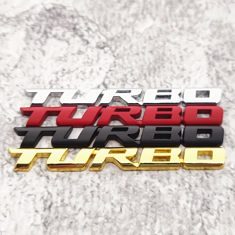 AutoTrends 1 Pcs Car 3D Silver Turbo Metal Logo Emblem Badge Sticker Decal  : : Car & Motorbike