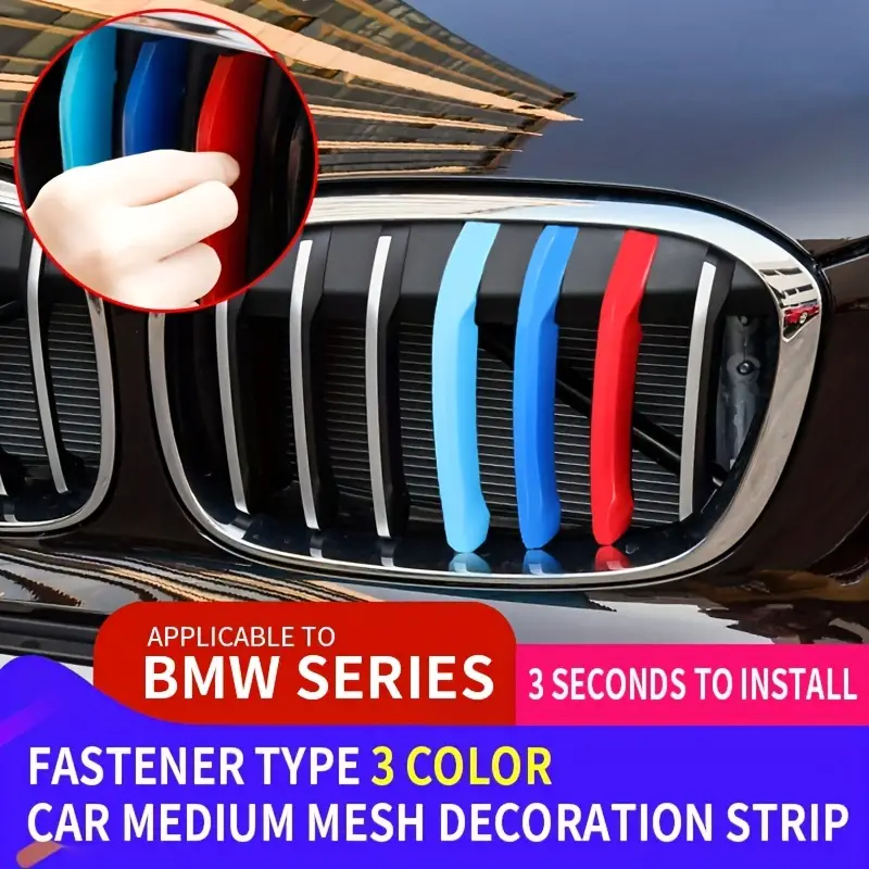 3d Car Front Grille Trim Sport Strips Cover Stickers Styling - Temu