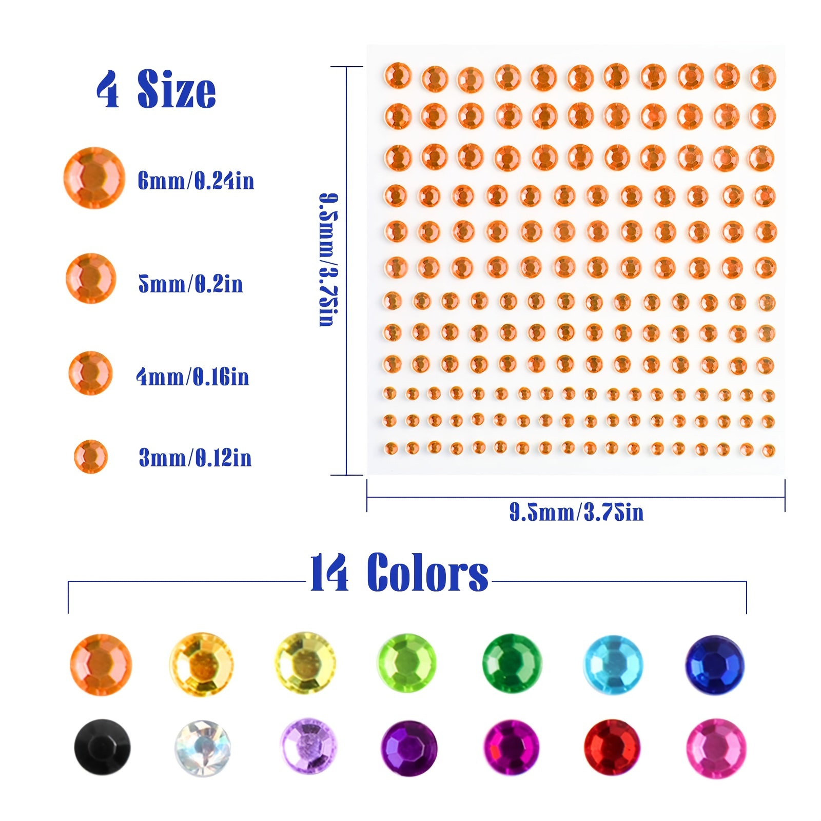 2310pcs Gem Stickers, Self Adhesive Rhinestones Stickers for Crafts, Bling  Gems for Crafts, Face Gems Jewels, Stick on Gems for Makeup Face Nail Body