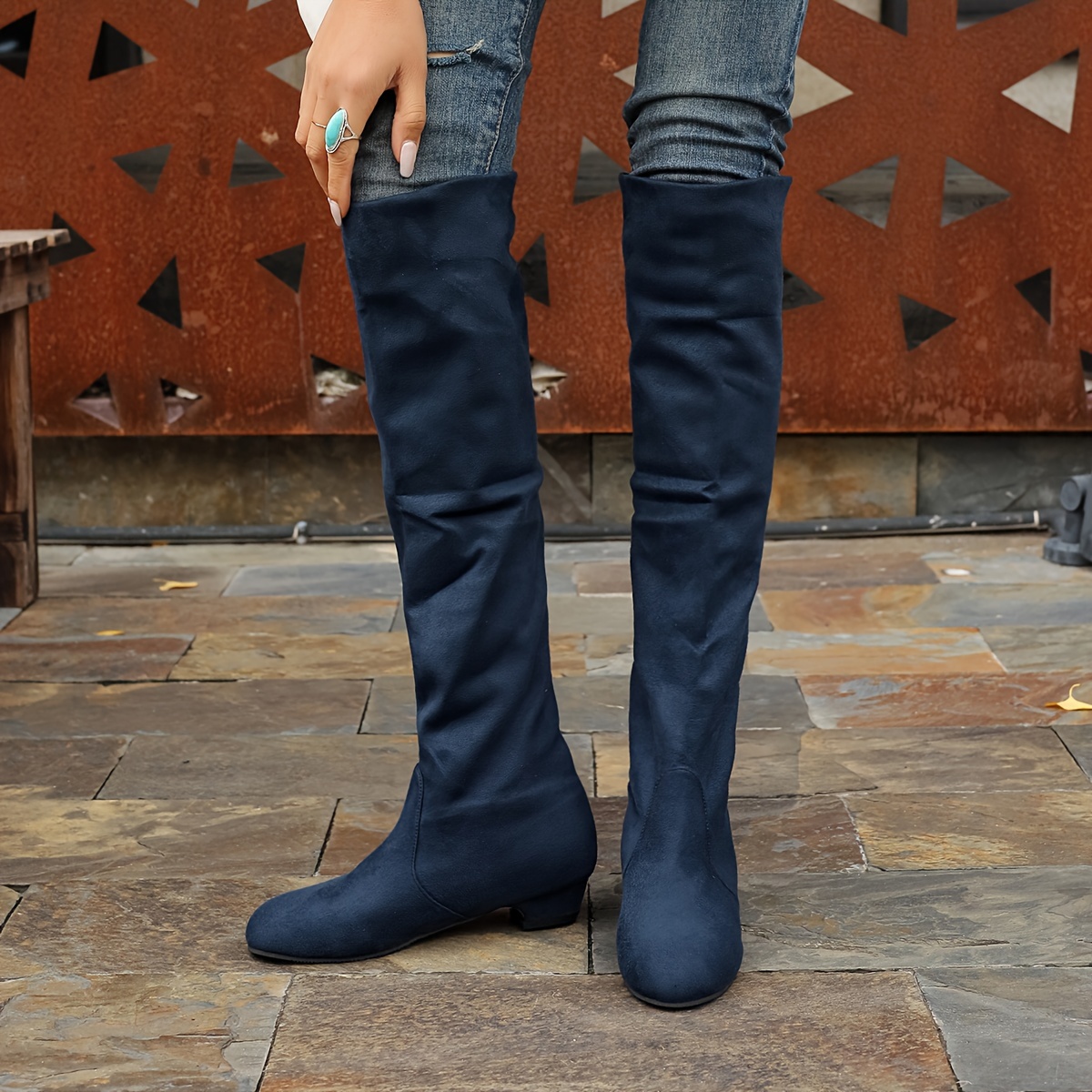 Navy blue shop womens dress boots