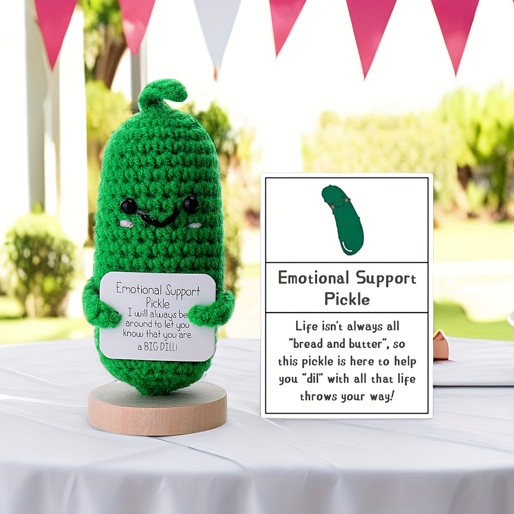 1pc Handmade Emotional Support Pickled Cucumber Gift, Handmade Crochet  Emotional Support Pickles, Cute Crochet Pickled Cucumber Knitting Doll,  Pickle Ornament Gift
