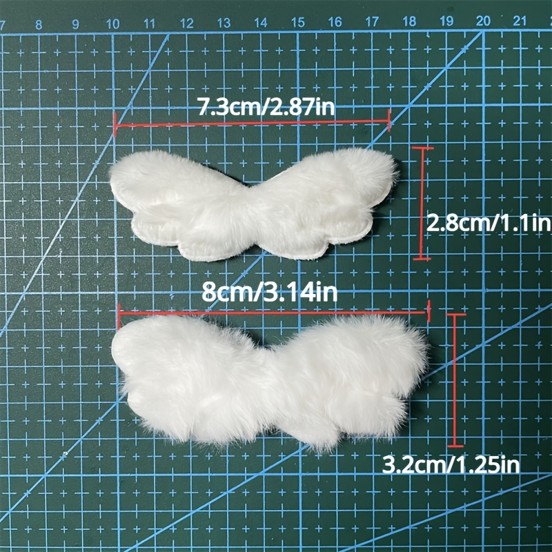 Mini Small Angel Wings for Crafts White Fabric Wings Patches