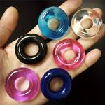 1pc Men's Silicone Soft Colorful Crystal Lock Ring Cock Ring, Smooth Delay Ejaculation Penis Ring Erotic Adult Supplies Bondage Sex Toy For Men Pleasure ( Color Random)