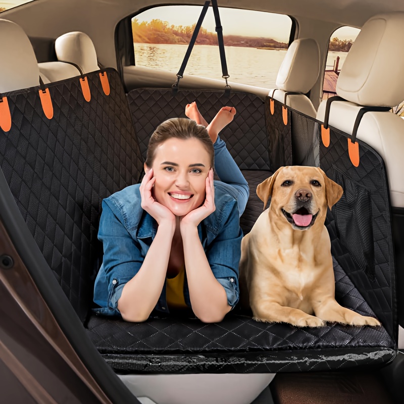  Extensor de asiento trasero para perros, funda de asiento de  coche para perro, parte inferior dura, funda de asiento para mascotas con  ventana de malla, fundas de asiento para perros para