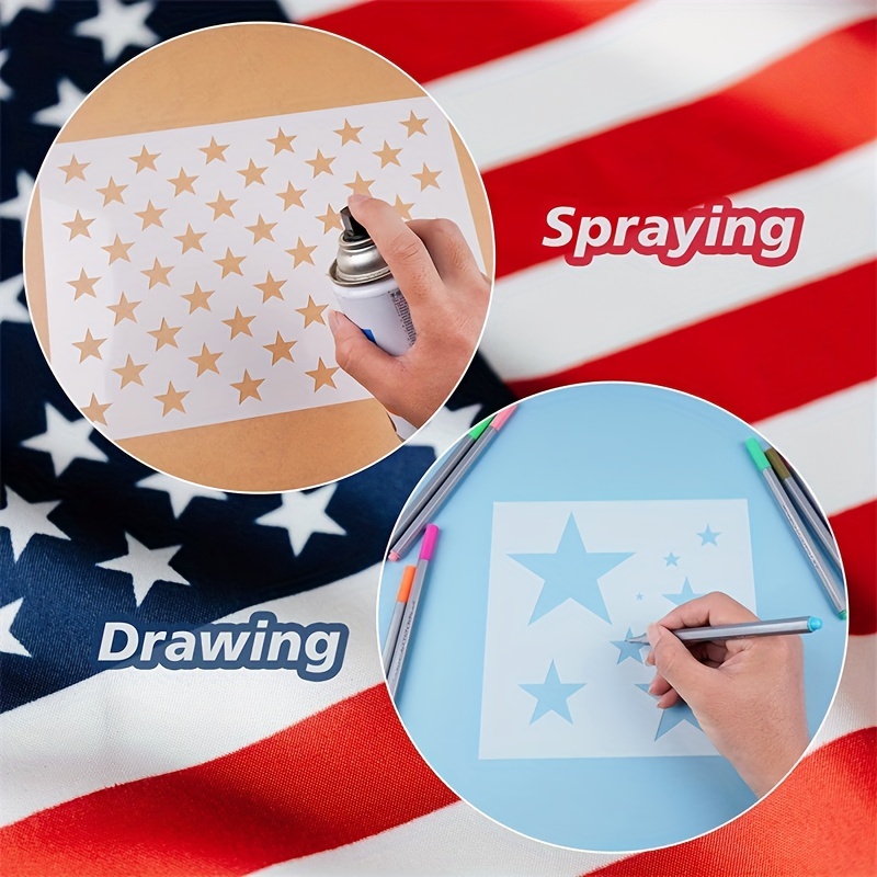 3pcs American Flag 50 Stars Plastic Stencils 3 Sizes Star - Temu Australia