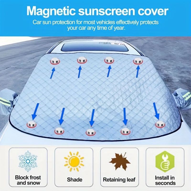 Magnetic Car Windshield Front Window Snow Cover Sun Shade Ice