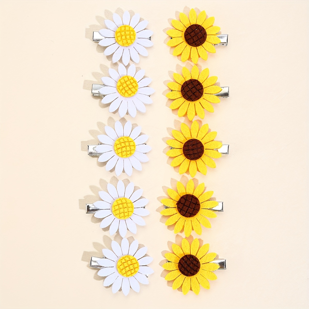 Adorable Felt Daisy Flower Hair Clips Little Girls Sweet - Temu