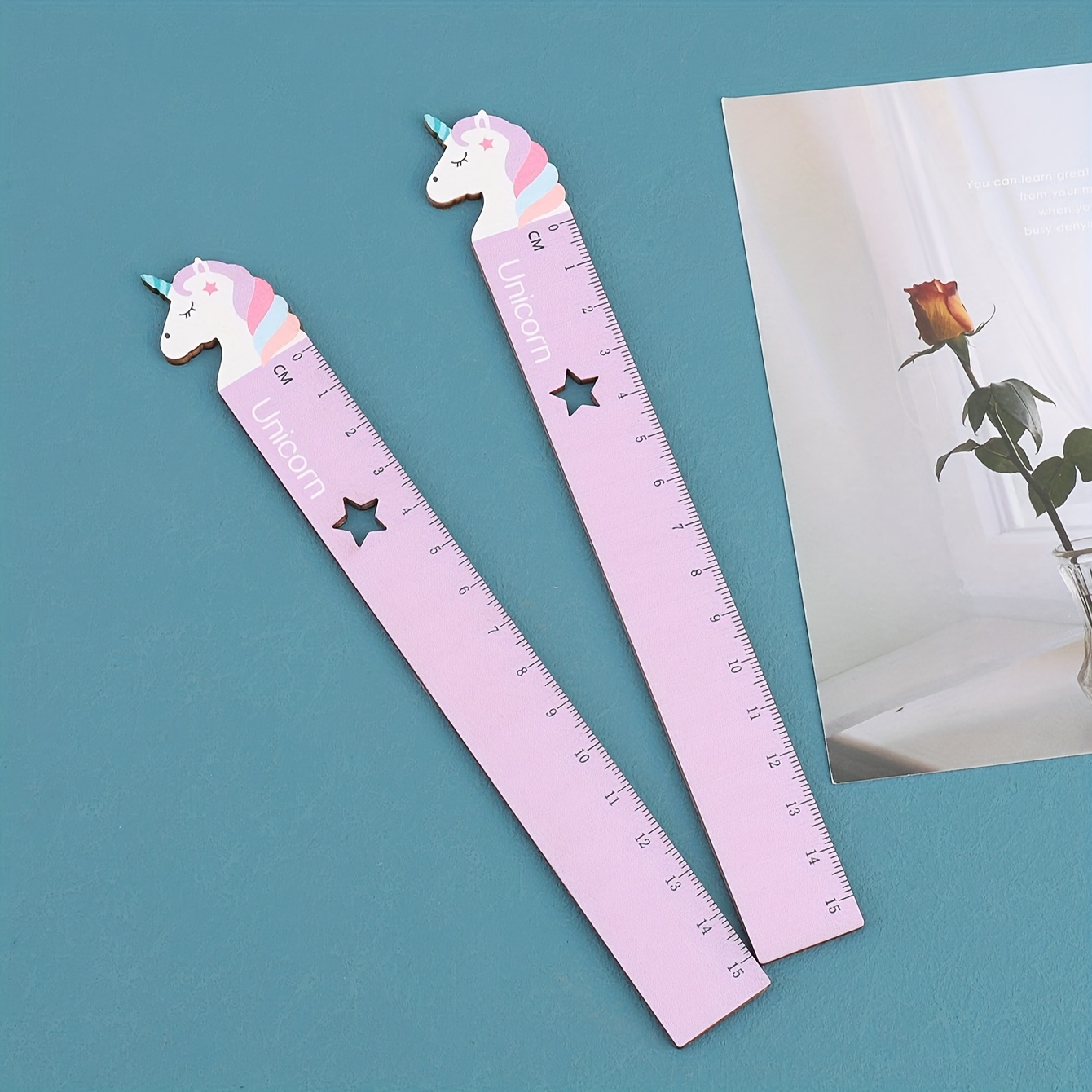 Three-color Cartoon Ruler Student Stationery Ruler Giraffe Shape