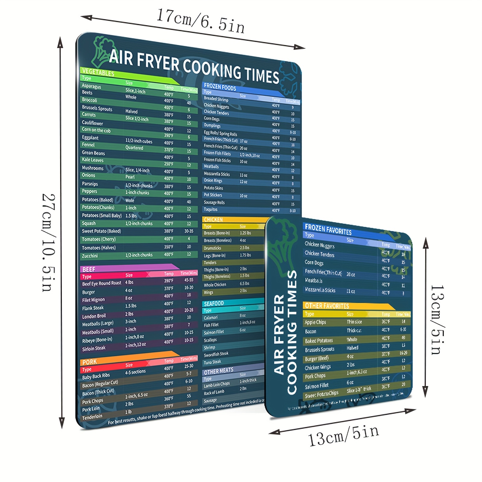 Air Fryer Magnetic Cheat Sheet Cooking Times Chart - Temu United Kingdom