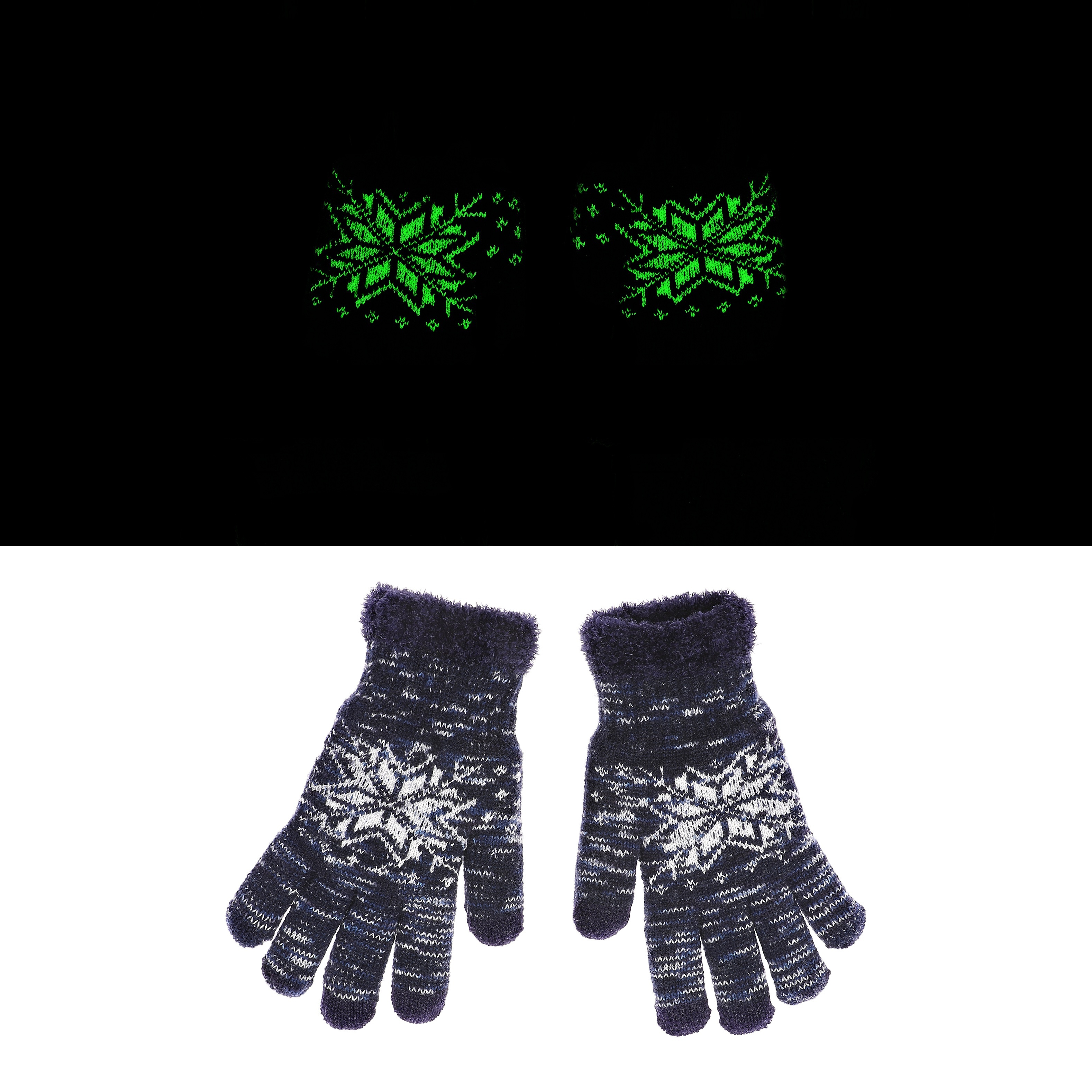 Guantes De Punto Jacquard Con Copos De Nieve Para Mujer Y - Temu Chile