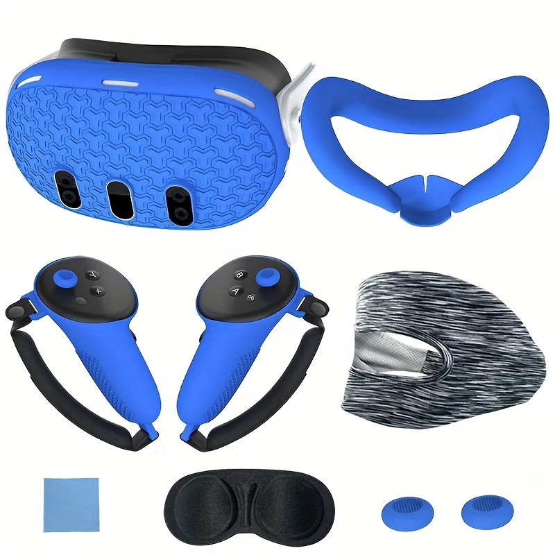 For Oculus Quest 2 Accessories, Accessory Set for Meta Quest 2, Include  Silicone Face Cover, Controller Grip Cover, VR Shell Cover, Lens Cover