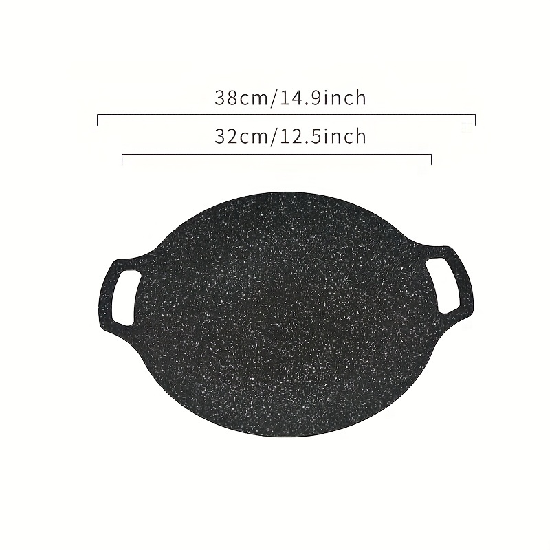 Korean BBQ Grill Tray Iron Non-stick Circular Grill Pan Compatible