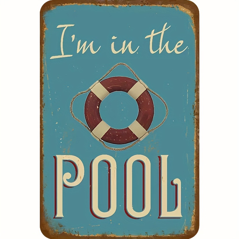 1pc I'm In The Pool Sign Pool Signs Vintage Style Pool Sign Swimming ...