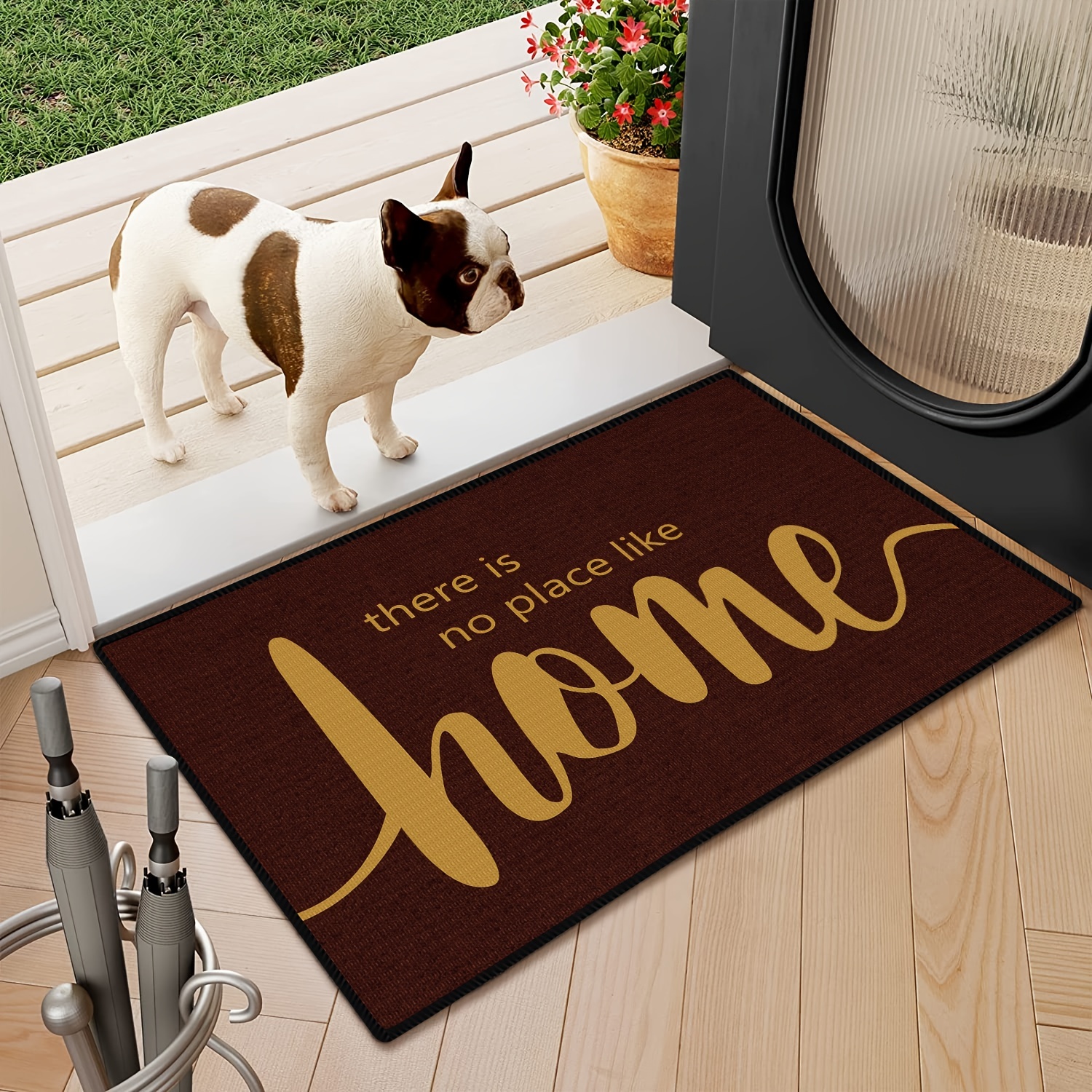 Waterproof And Dirt-resistant Indoor Door Mat For Home Entrance - Black And  White Non-slip Rug For Entryway And Welcome Entry - Perfect For Small Doors  And Entrances - Temu Germany