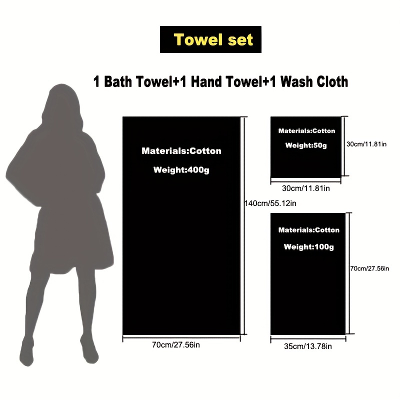Juego de toallas de baño decorativas set de 6 PCS regalo para mujer algodon