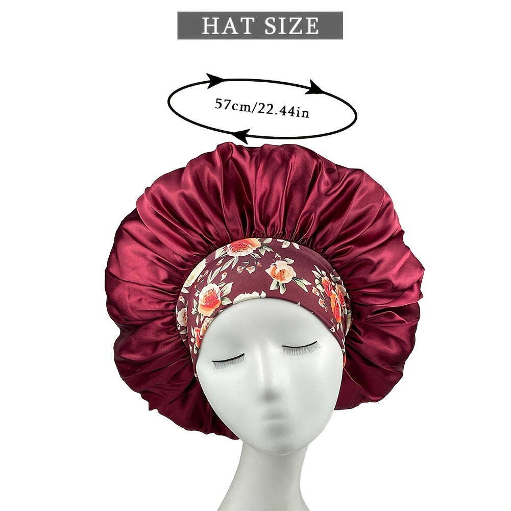Printed Silk Wide Side Ladies Sleeping Cap