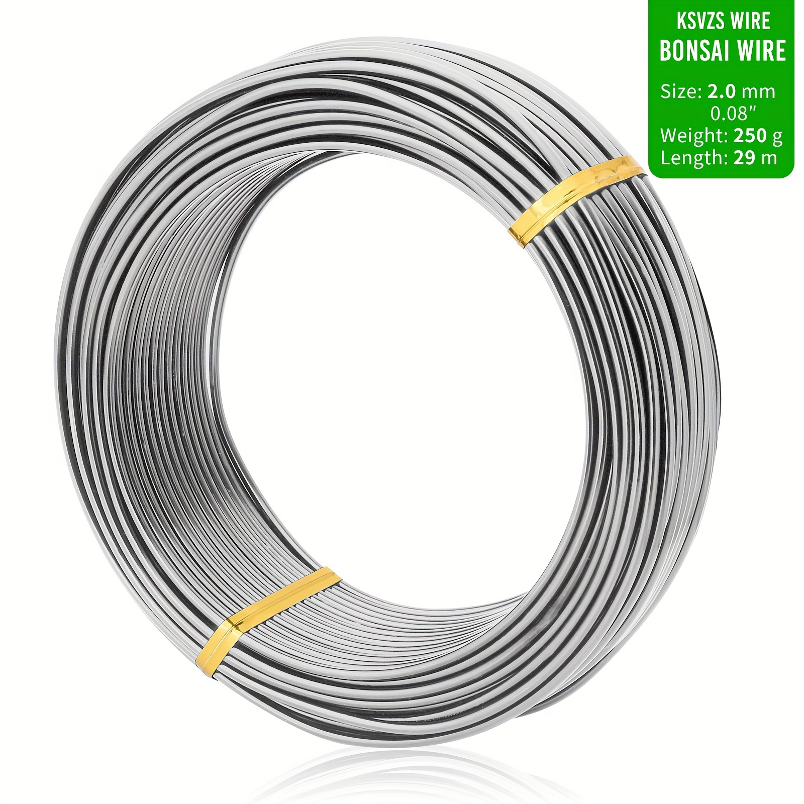 2.0mm (12 Gauge) Aluminum Wire 10 Yds/Roll - Silver