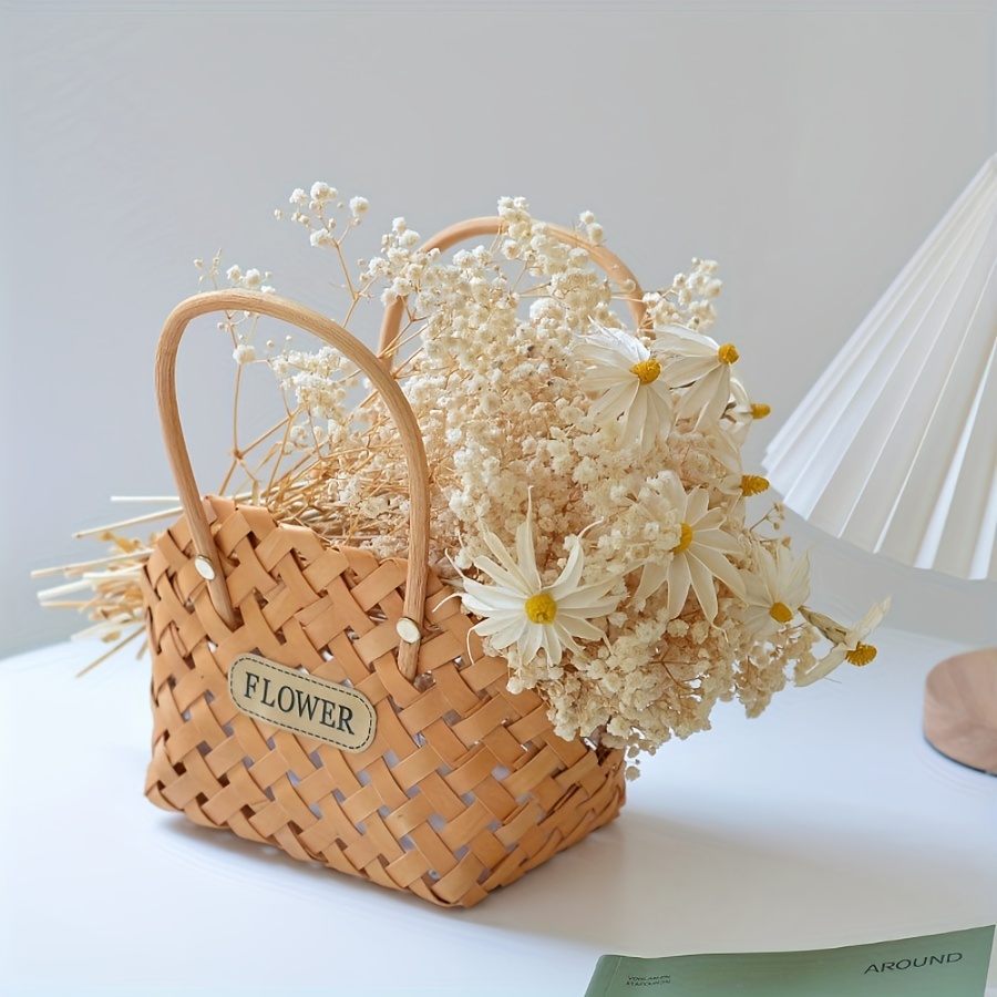 Small Size Camping Basket Wicker Woven Flower Basket - Temu