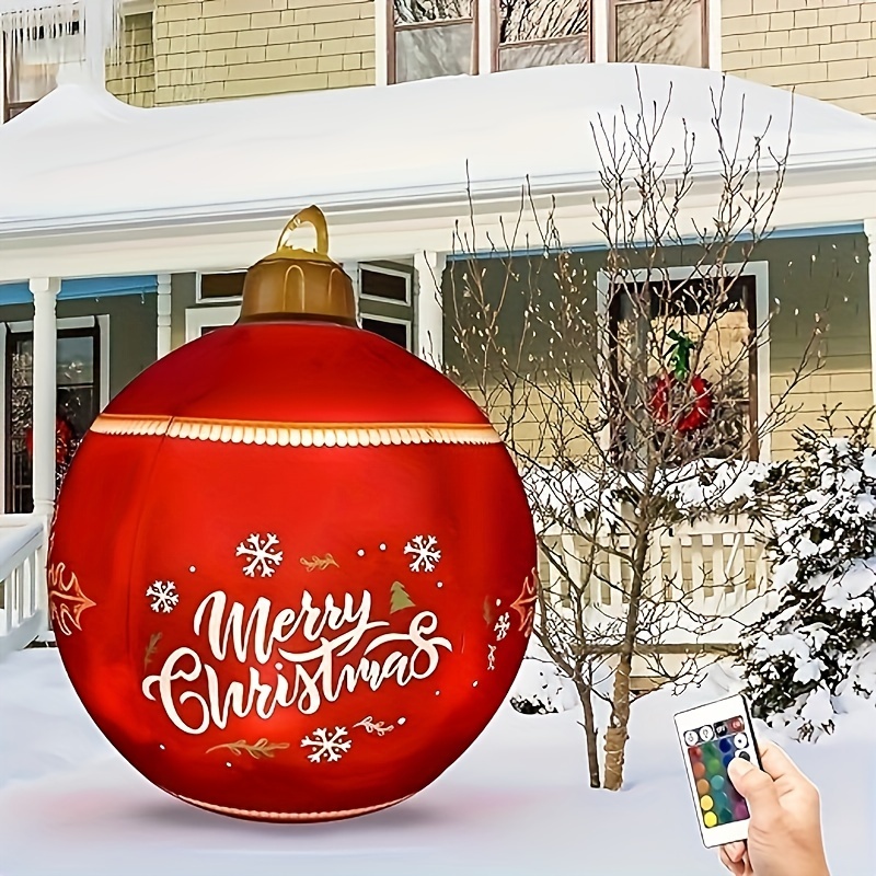 Bolas de Navidad luminosas de 60cm, Decoración LED, esferas navideñas  grandes, globos gigantes de PVC inflables para adornos navideños -  AliExpress
