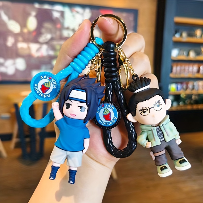 Cartoon Anime Doll Braided Rope Keychain Backpack Pendant