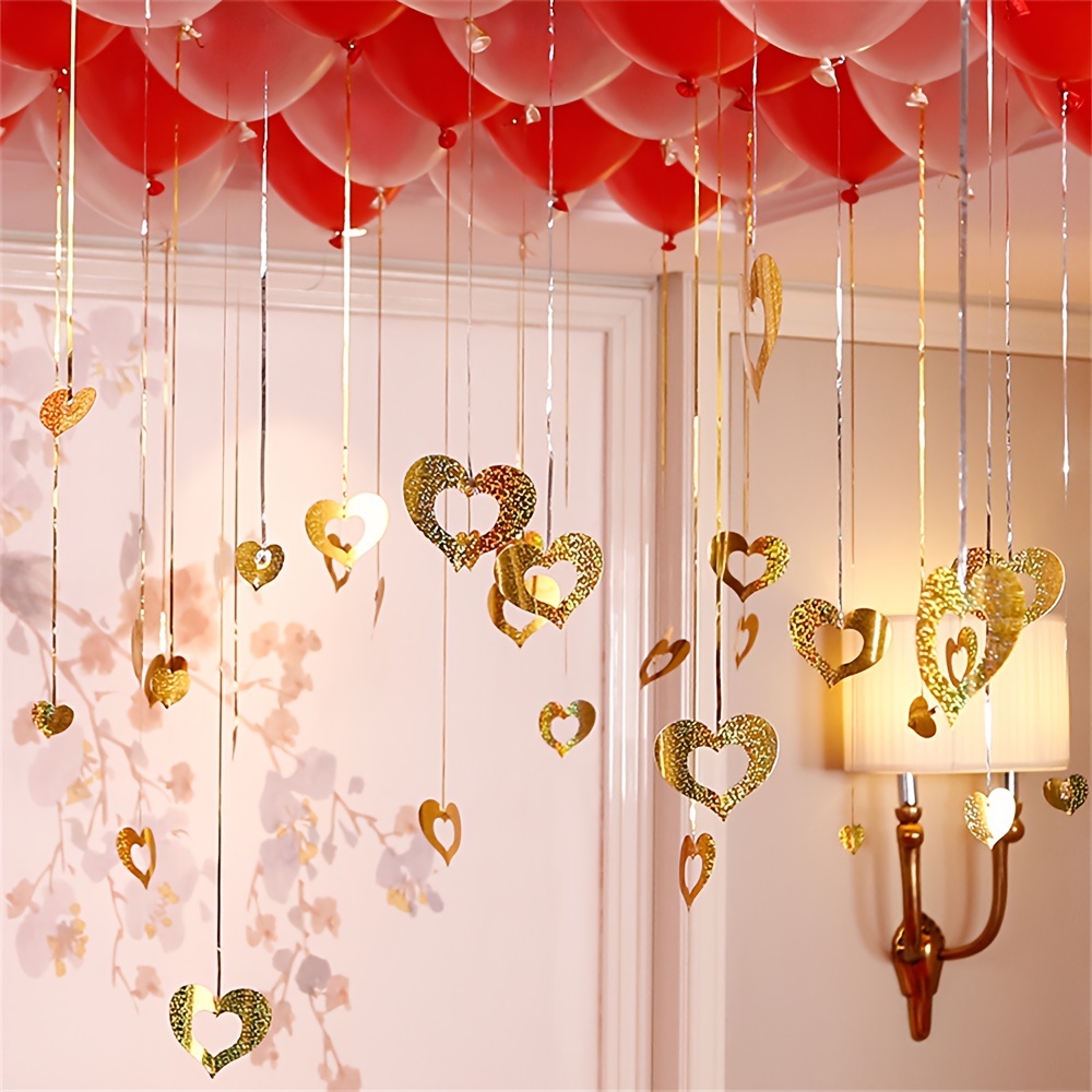 Trailing Red Hearts, Balloon Strings, Valentines Day Decorations, Hen Party  Decorations, Engagement, Anniversary Party Decorations