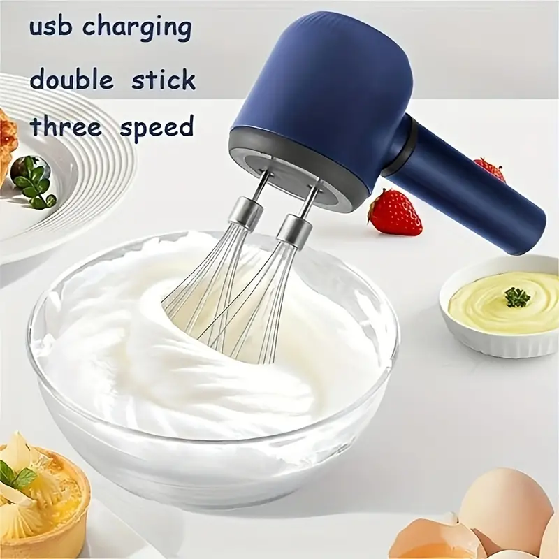 1pc Usb Rechargeable Electric Egg Beater, Cordless Automatic Kitchen Baking  Tool, Handheld Egg White Mixer