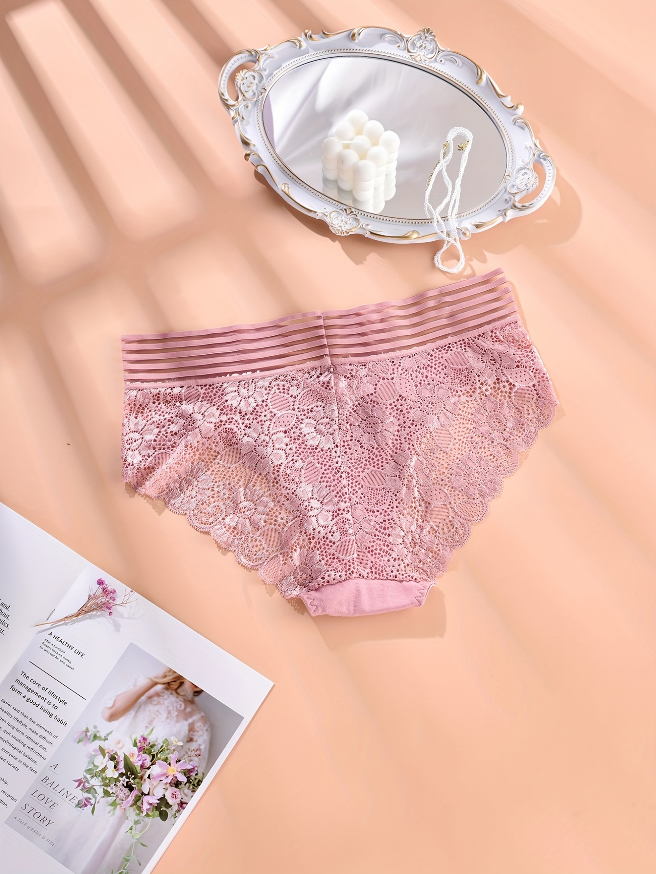 Womens Sexy Underwear Lace Panties High Waisted Plus Size Ladies