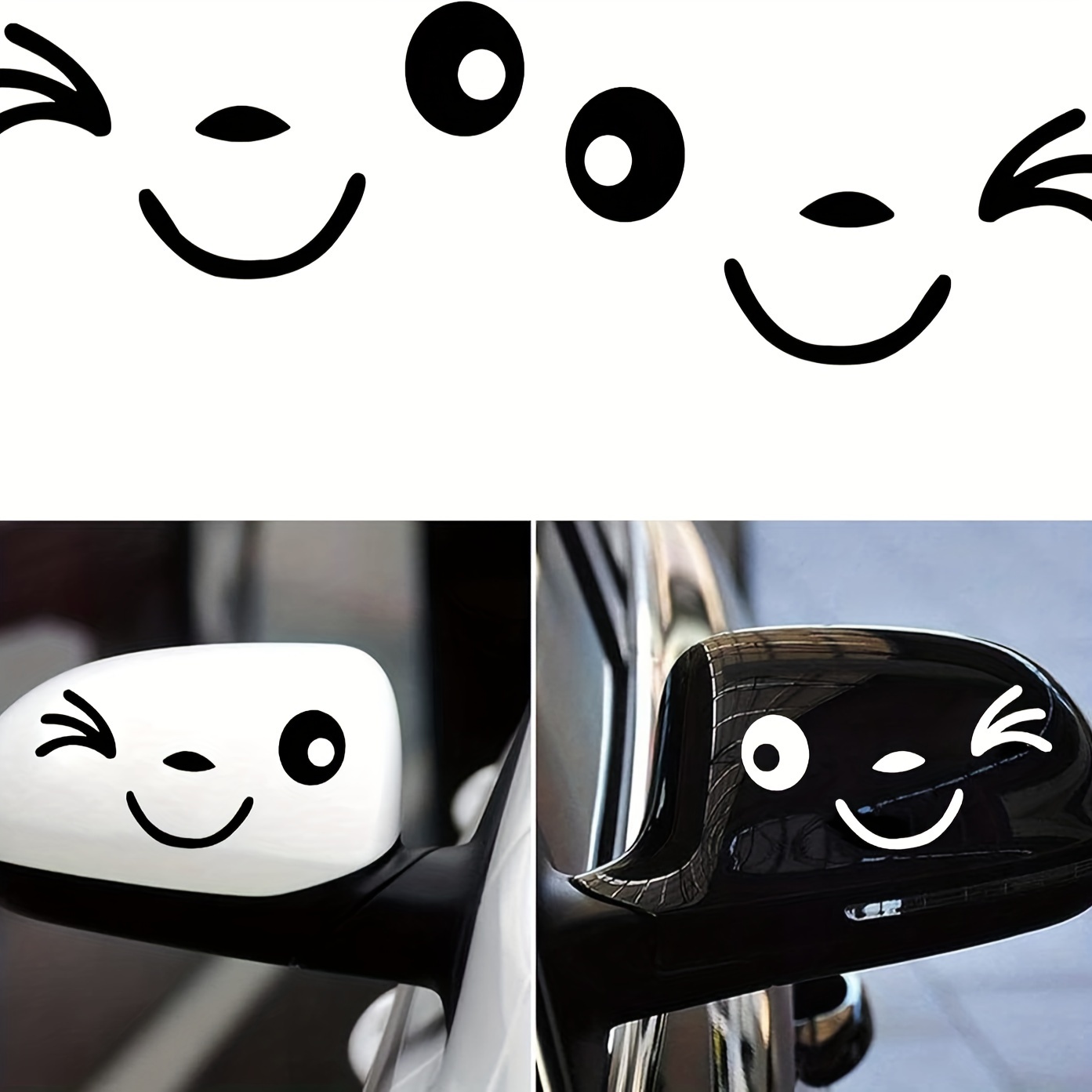 1 Paar Niedliche Lächelnde Gesicht 3d Aufkleber Auto - Temu Austria