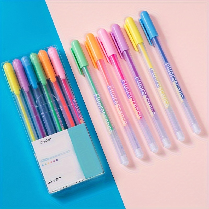 Pack 48 bolígrafos de gel de 1mm en colores pastel neon metálicos