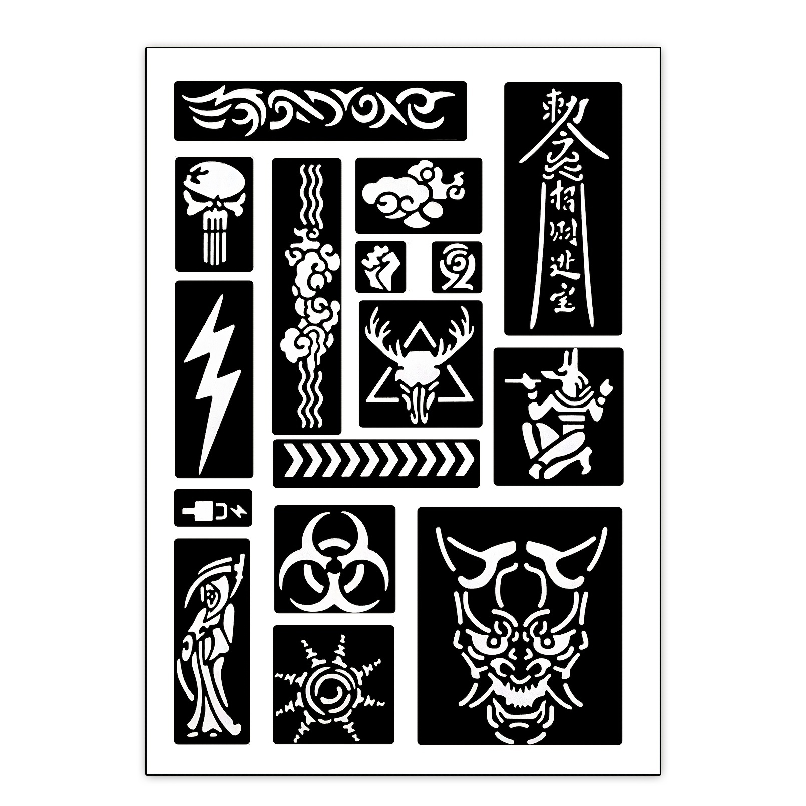 Tattoo Kit Tattoo Stencil Reusable Temporary Tattoo Stencil Airbrush Tattoo  Stencils Cool Stickers For Men Women And Kids - Beauty & Health - Temu Spain