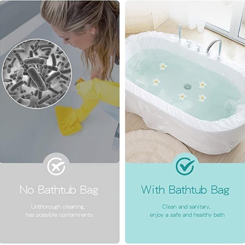 YULONG Lab 30 Pack Disposable Bathtub Cover Liner, Ultra Large Bathtub  Liner Plastic Bag for Salon, Household and Hotel Bath Tubs (102x47 Inch)  (30): Children's Bath