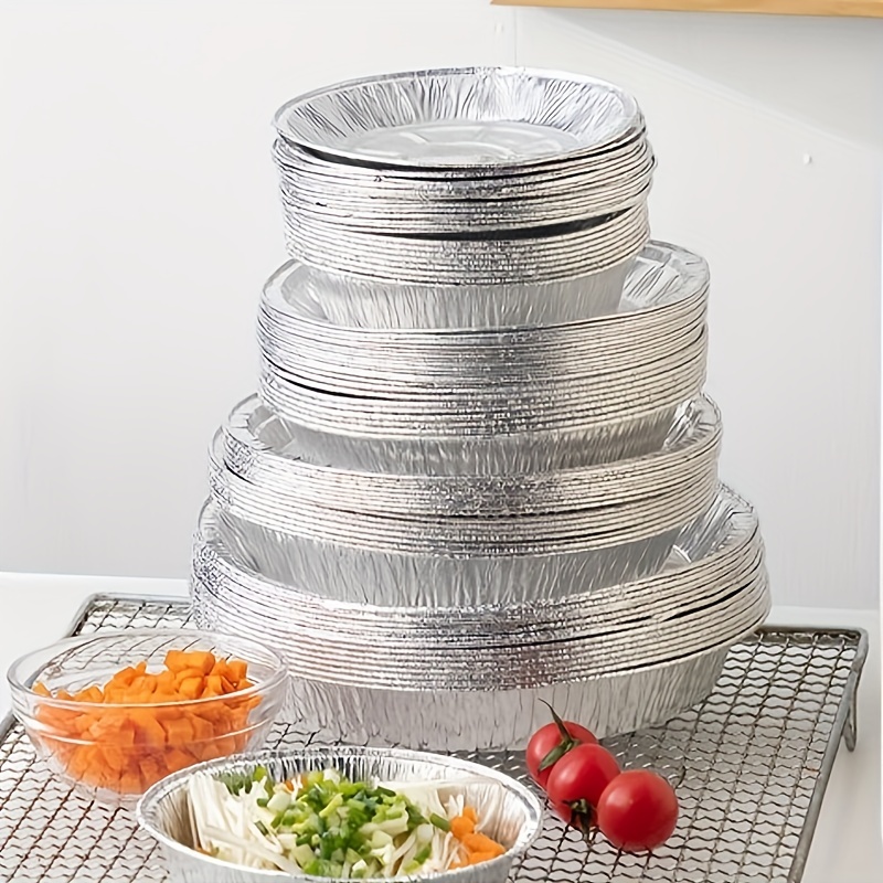 Air Fryer Disposable Aluminum Foil Liners, Round Aluminum Foil Pan  Non-stick Air Fryer Liner, Round Tin Foil Pans, Safe Round Foil Pie Pans  For Baking, Storage - Temu