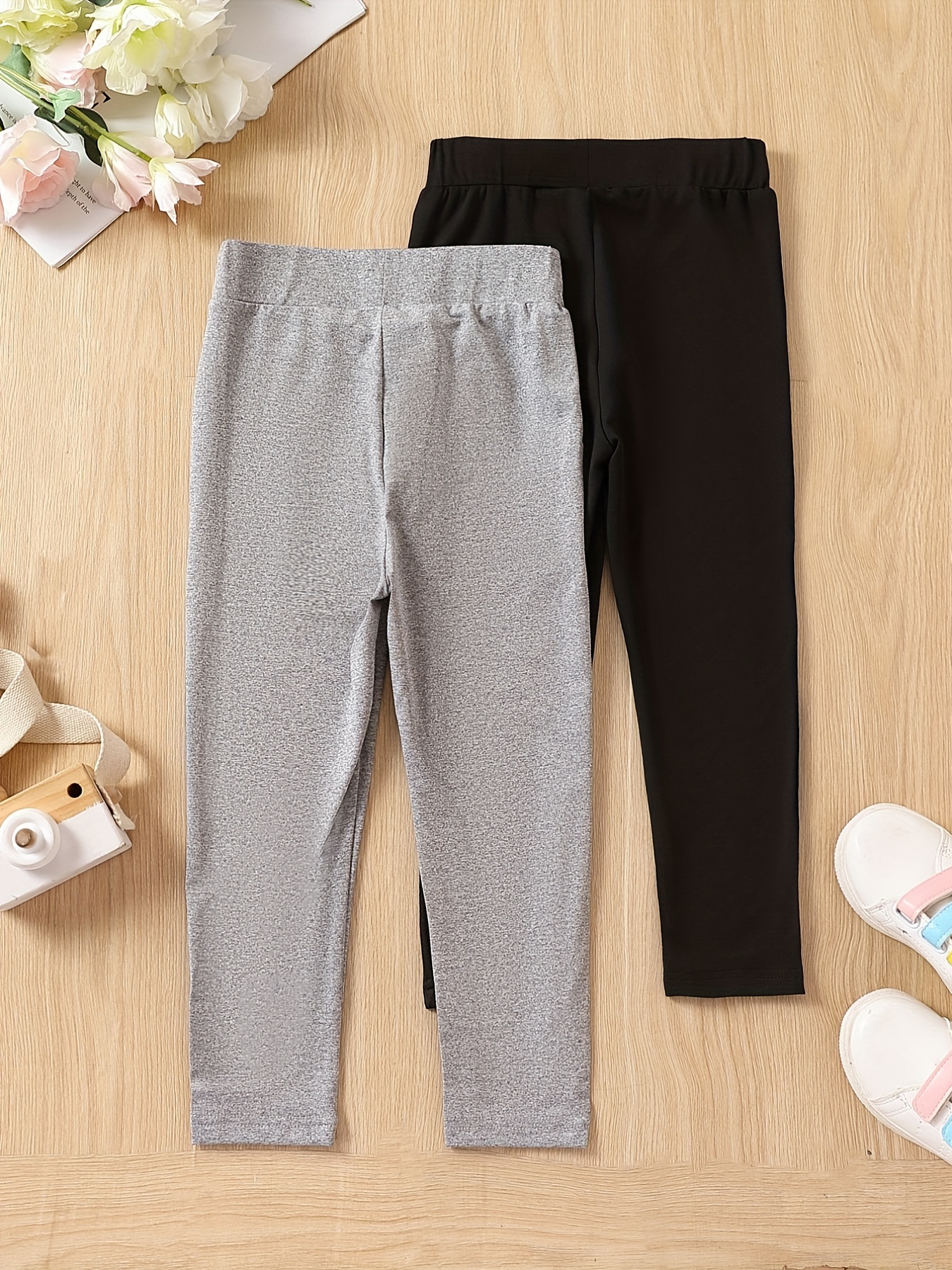 Girls Leggings Spring Autumn Children's Stretch Black Pants