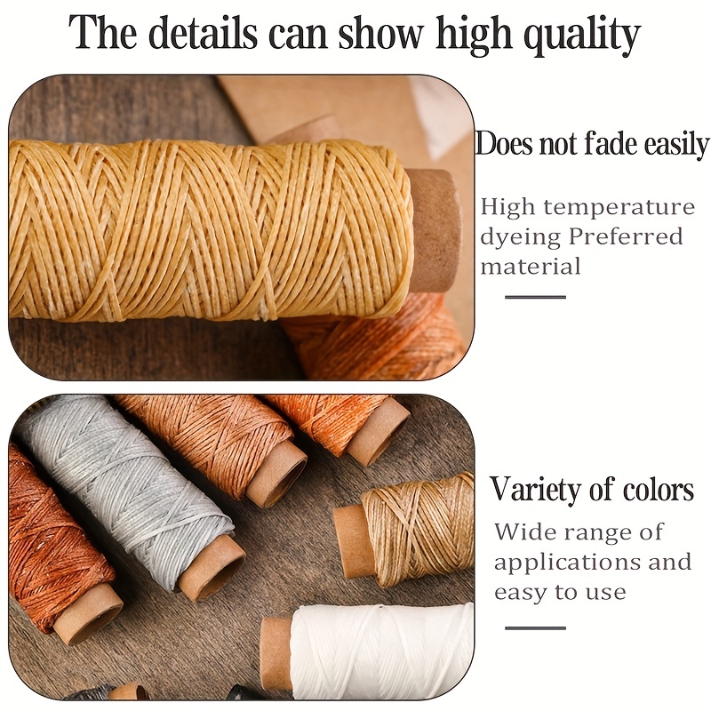 

10 Color Wax Thread For Sewing Every 33 Yards, Suitable For Leather Craftsmanship Diy, Shoe Repair, Binding, And Leather Sewing