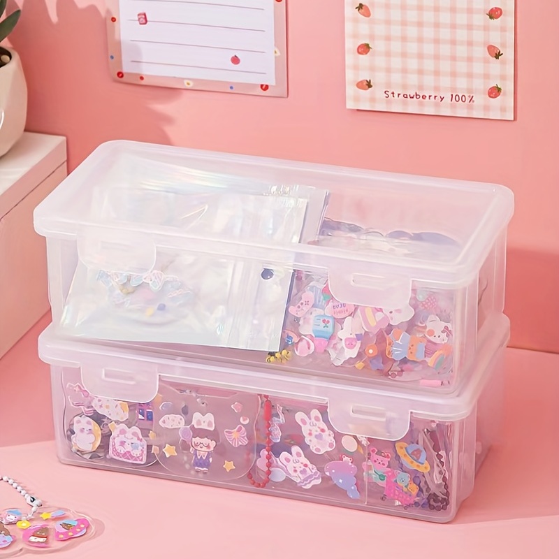 Mini Storage Box, Flip Storage Box, Transparent Small Items Postcard Greeting  Card Jewelry Card Box, Drawer Organization - Temu