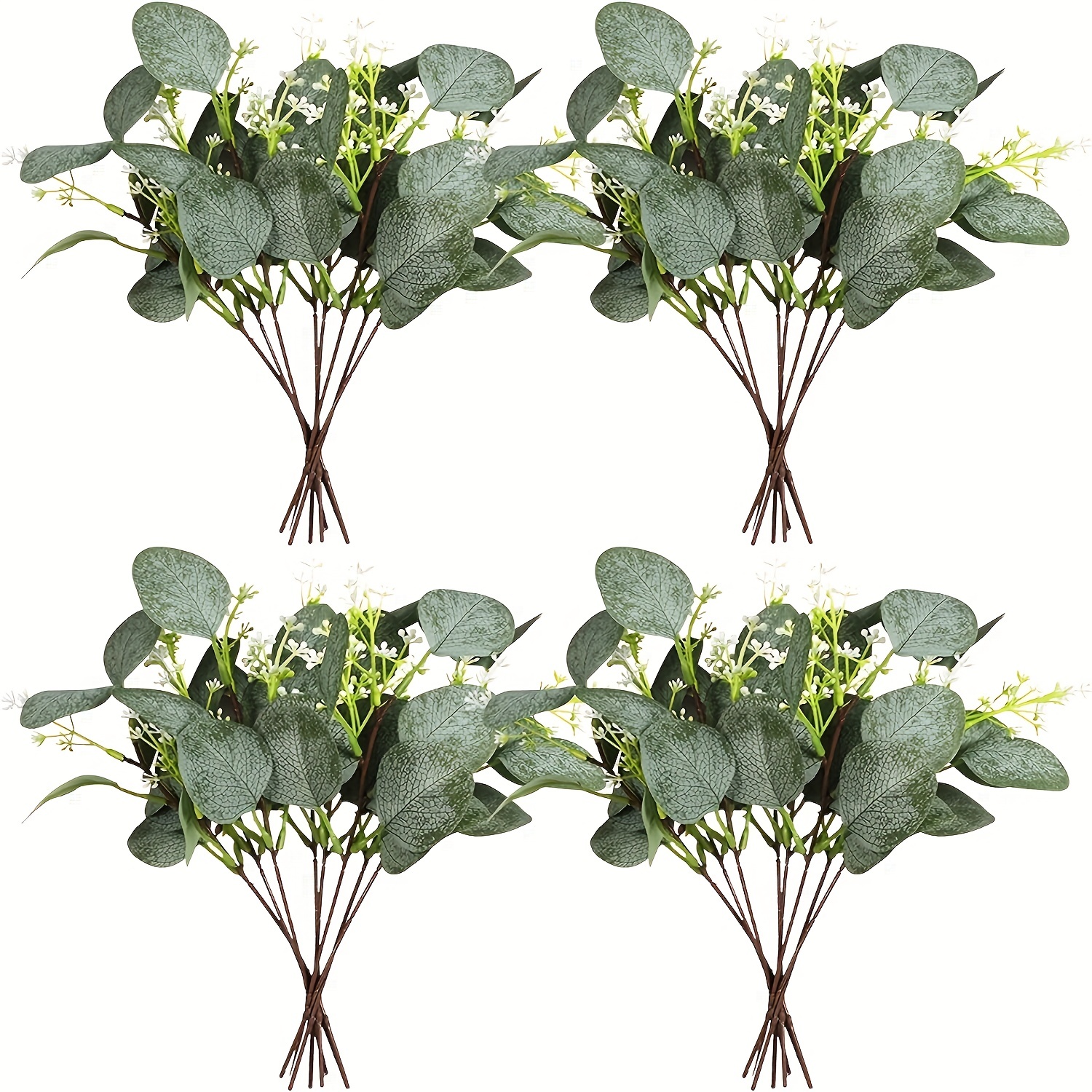 20pcs Artificial Eucalyptus Leaves Stems with White Seeds Short Silver  Dollar Flowers for Decoration Greenery Plants for Flower - AliExpress