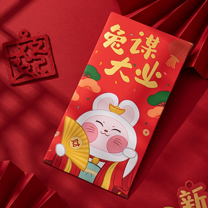 Chinese New Year Red Envelopes 24 PCS 3D Cute Rabbit Red Envelope 2023  Lunar New Year Envelopes Hong Bao Red Pocket Lucky Money Envelopes For  Spring