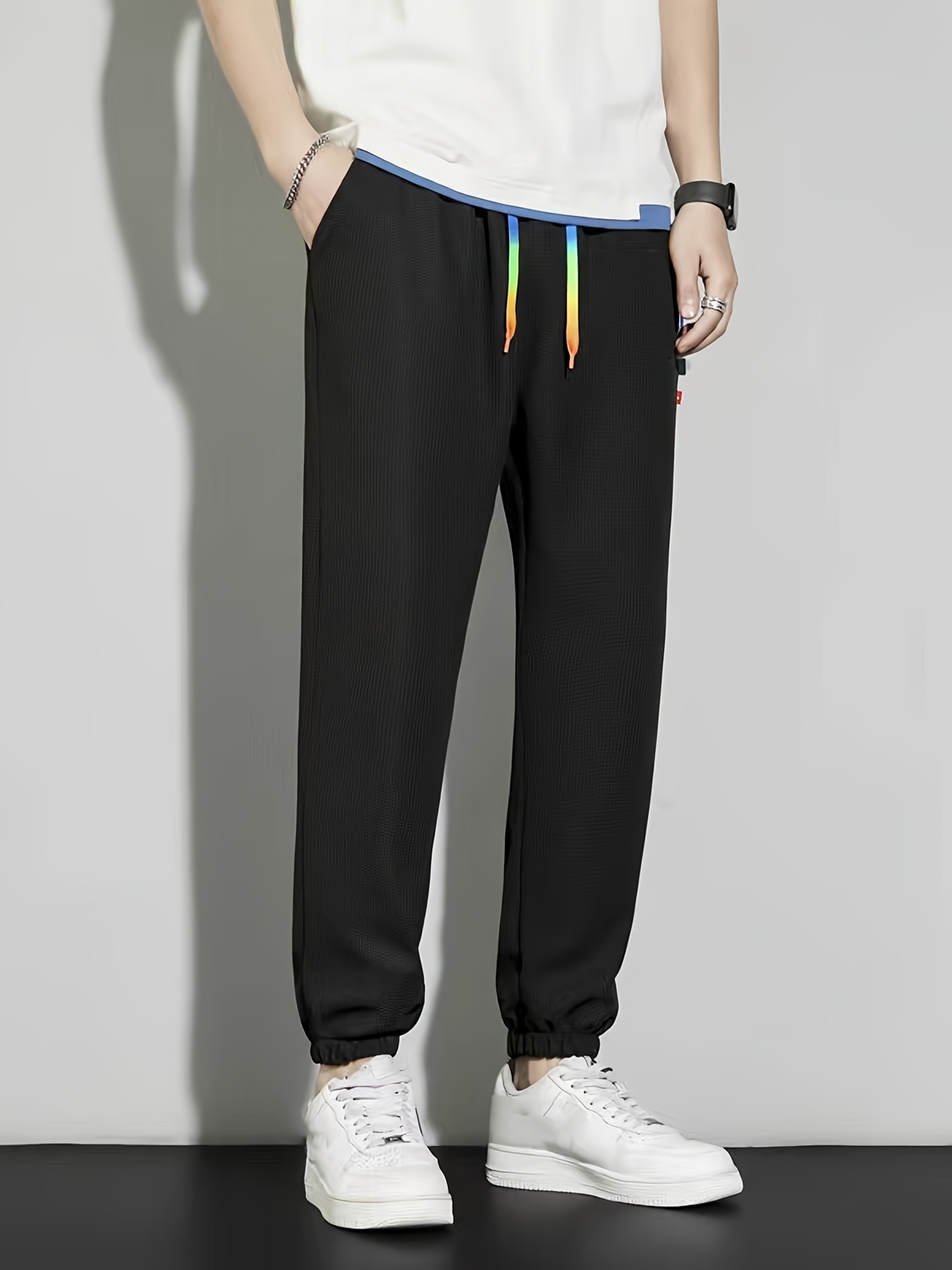 Drawstring Sweatpants Loose Fit Pants Men's Casual Joggers - Temu