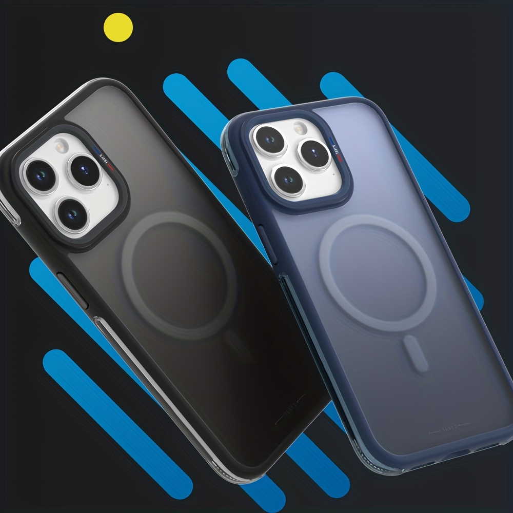 tgvis for iphone 15 pro max xr xs max case for magnetic wireless charging metal button high camera ring airbag shockproof protective case details 5