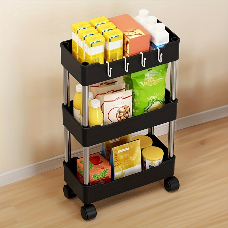 Household Kitchen Shelf Small Stroller Storage Rack Floor - Temu