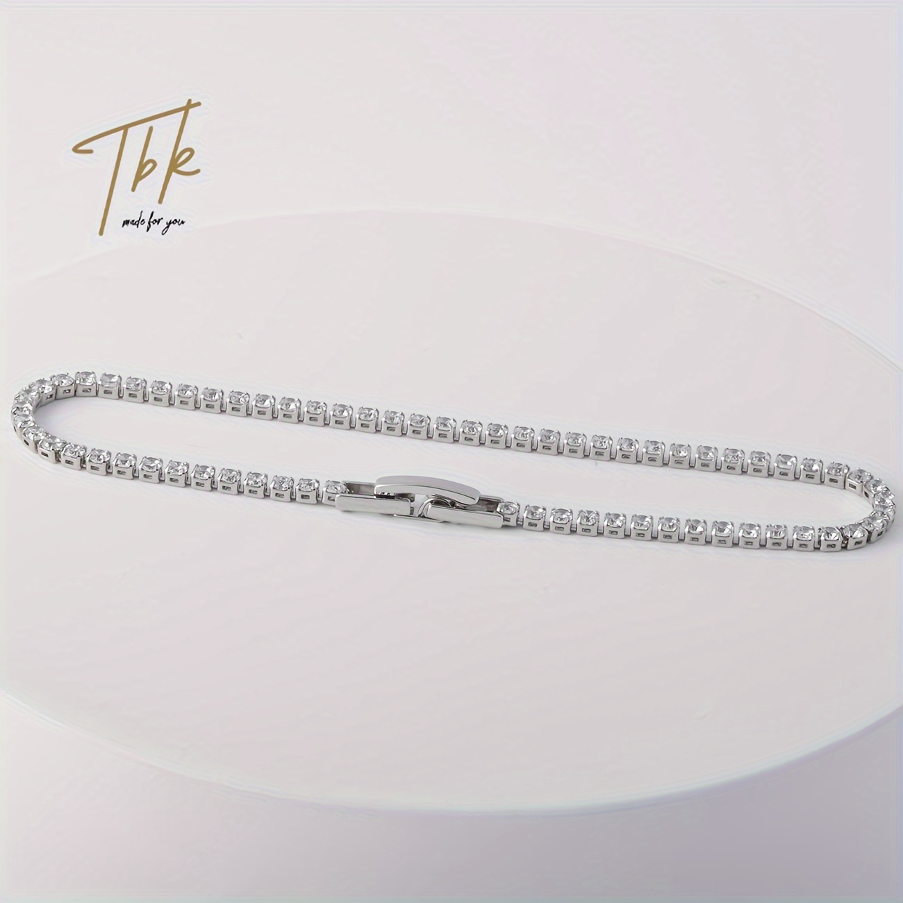 18K Gold Plated Tennis Bracelet — Adjustable Gift for Women