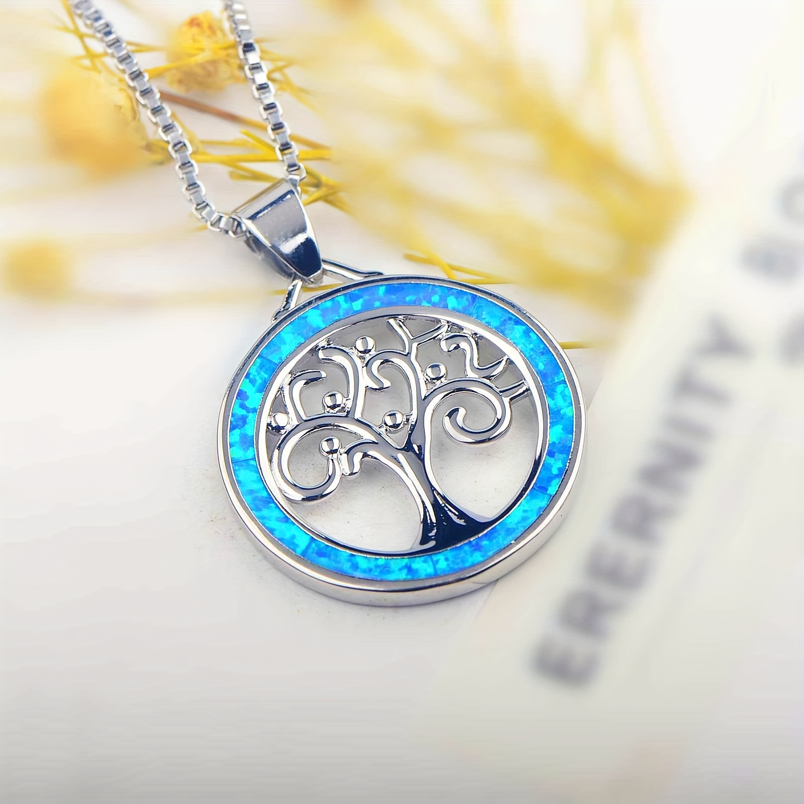 Tree of clearance life opal necklace