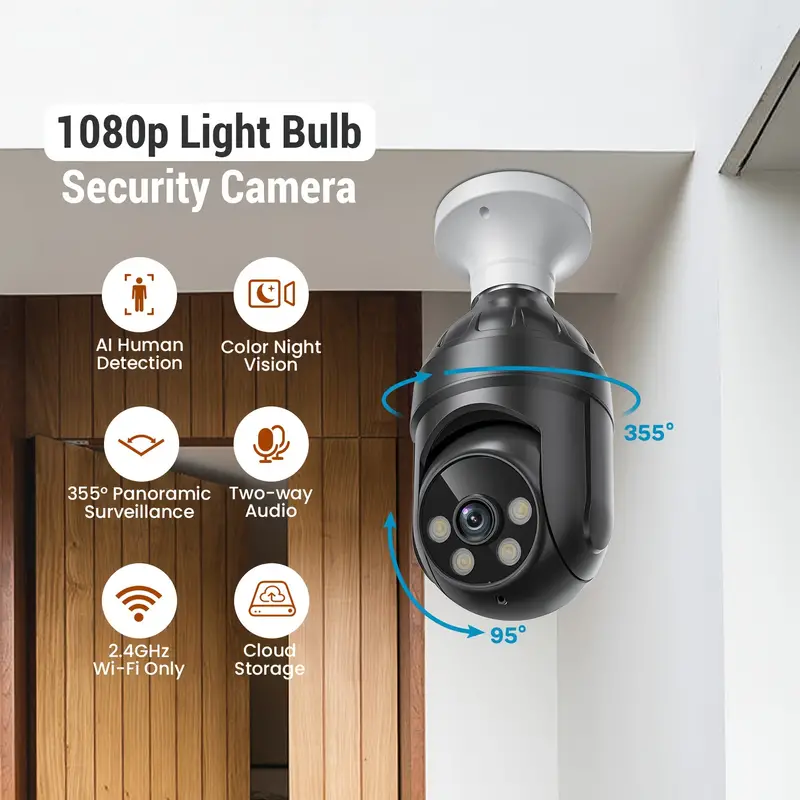 Cámara de seguridad al aire libre, cámara IP inalámbrica WiFi sistema de  seguridad para el hogar, visión de 360°, detección de movimiento,  seguimiento