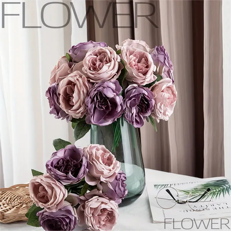 Retro Artificial Rose Bouquet Real Touch Fake Flowers Flower - Temu