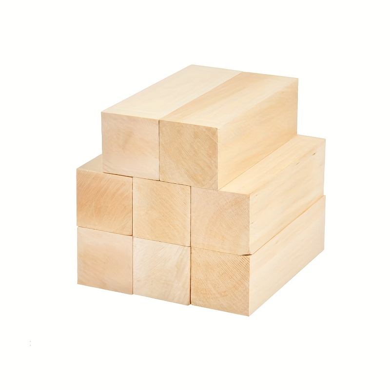 10PCS Basswood Carving Blocks, Whittling Wood Blocks Wood Carving Kit With  3 Different Sizes, Bass Wood For Wood Carving Easy To Use, For Adults