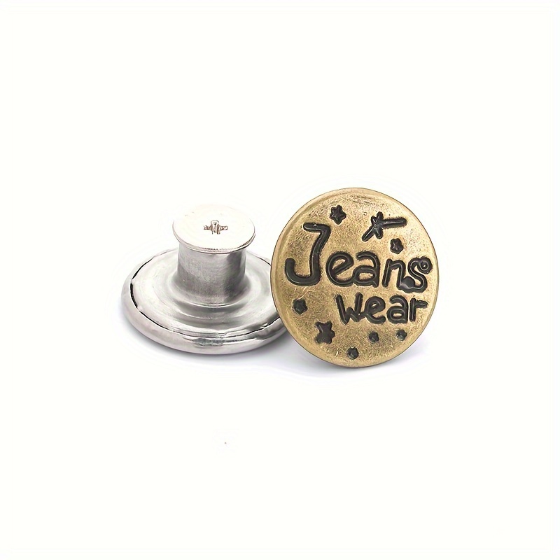 6pcs Jeans Buttons Replacement 17mm No Sewing Metal Button Repair Kit  Nailless Removable Jean Buttons Replacement Combo