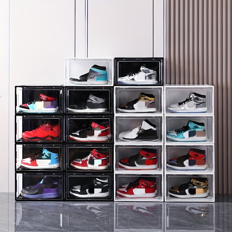 4 Boxes Mens Shoe Case Box Clear tackable Sneaker Container