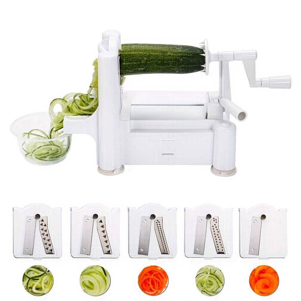 4in1, Vegetable Spiralizer, Manual Zucchini Noodle Maker With Strong  Suction Cup, Zoodles Spiralizer For Potato, Multifunctional Vegetable  Slicer, Fruit Grater, Kitchen Stuff, Kitchen Gadgets - Temu