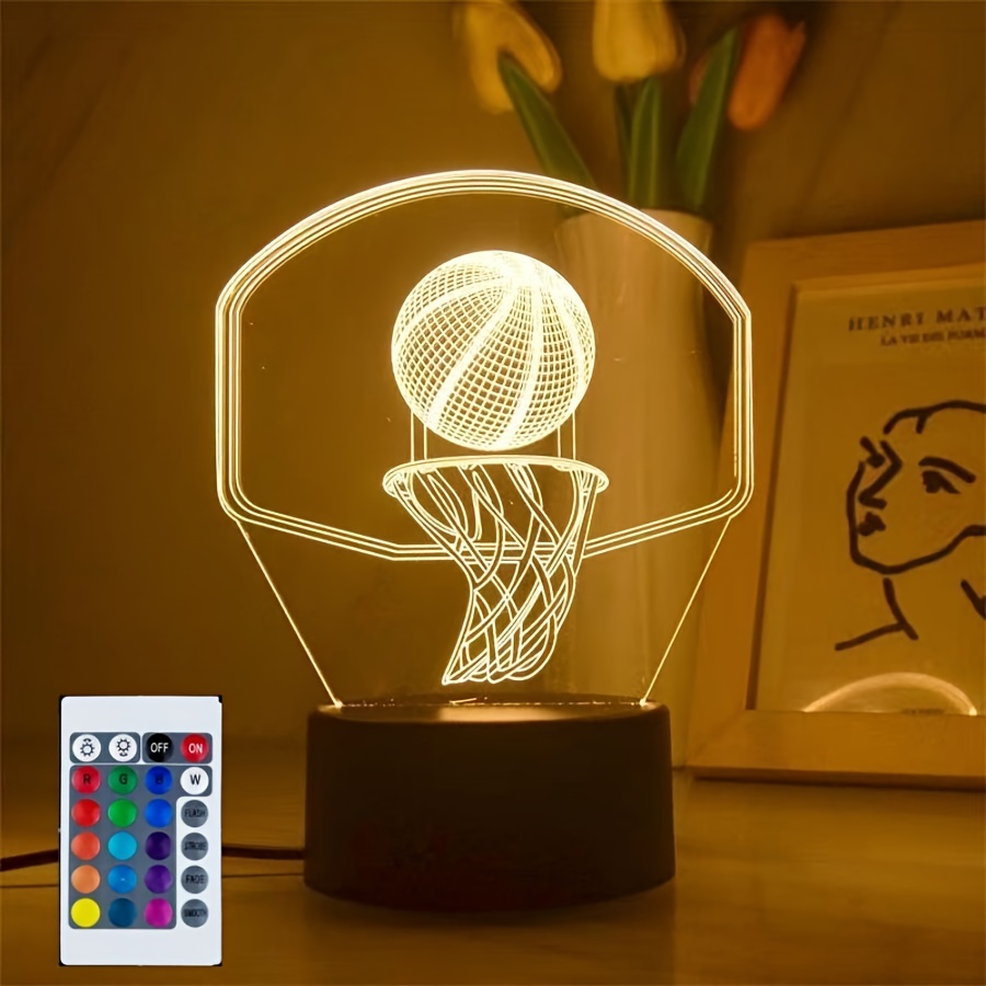 1pc Luci Notturne 3d Per Pallacanestro, 16 Colori Cambiano Con Il Controllo  Remoto, Lampade Da Comodino A Illusione Ottica Per Adulti Come Regalo Di  Compleanno O Presente Per Le Vacanze - Smart