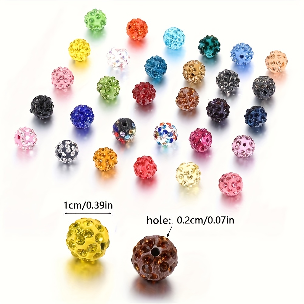 Glass Rhinestone Bead Clay Crystal Round Spacer Loose Beads - Temu